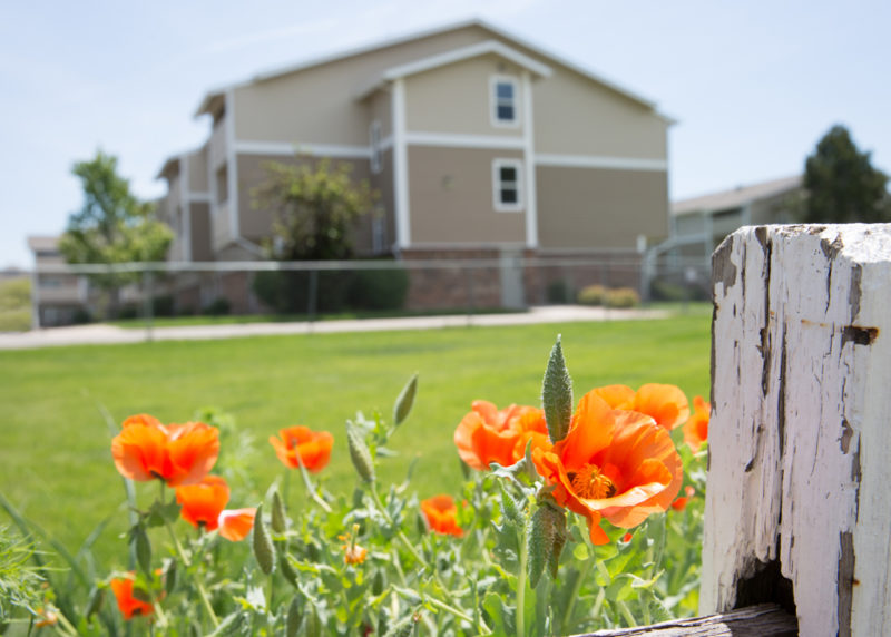 Denver Gardens Exterior With Flowers Low Res